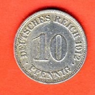 Kaiserreich 10 Pfennig 1912 G