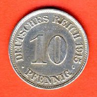 Kaiserreich 10 Pfennig 1915 J