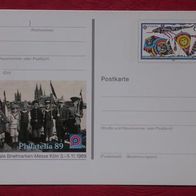 Sonderpostkarte Nr.19 "Philatelia" 1989 in Köln
