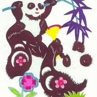 Scherenschnitt aus China von 1994 mit zwei Pandas