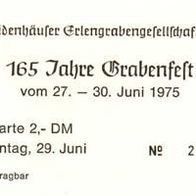 Marburg Weidenhausen Grabenfest 1975 Eintrittskarte
