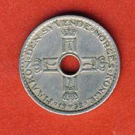 Norwegen 1 Krone 1938 Auflage 926 000 Stück