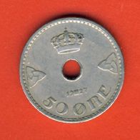 Norwegen 50 Öre 1927