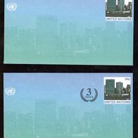 Vereinte Nationen (UNO) New York - Ganzsachen - Briefmschläge MiNr. U 13A + U 14A o <