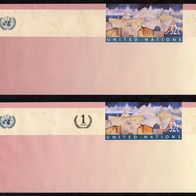 Vereinte Nationen (UNO) New York - Ganzsachen - Umschläge MiNr. U11 B + U12 B * * <