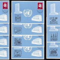 Vereinte Nationen (UNO) Genf-Ausstellungskarten (Blaue Karten) aus 1983 komplett o <