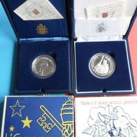Vatikan 2002 5 Euro + 10 Euro PP Gedenkmünzen * die ersten Vatikan Euro Gedenkmünzen
