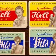 ALT ! Bieretiketten Gambrinus Brauerei Weiden