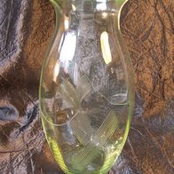 Gelb-Grüne ART-Deco Glas-Vase um 1930