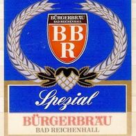 ALT ! Bieretikett Bürgerbräu Bad Reichenhall Oberbayern