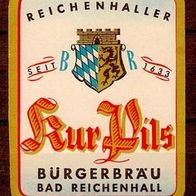 ALT ! Bieretikett Bürgerbräu Bad Reichenhall Oberbayern