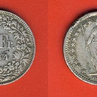 Schweiz 2 Franken 1944 B Silber