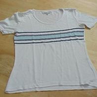 Shirt von Street One Gr. 36 weiß/ hellblau