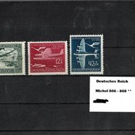 Mi. 866 - 868 * * 25 Jahre Deutscher Luftpostdienst