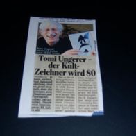 Tom Ungerer Zeichner Bericht Clippings Sammlung #1482