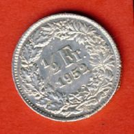 Schweiz 1/2 Franken 1952 Silber