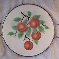 Alte Keramik Tortenplatte - " Aprikosen / Pfirsiche " * **