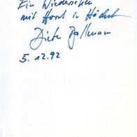 Autogramm Theater Dieter Ballmann 5. 12. 1992 Riehen in Schweiz Thüringen Atelier