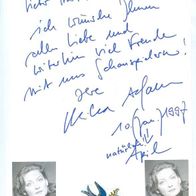 Autogramm Marika Adam 1997 Wegberg Theater in der Josefstadt Derrick Malina teatro