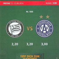 tipp 3 Wettprogramm Runde 32B 2016 SK Sturm Graz FK Austria Wien FAK Österreich