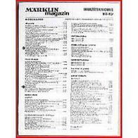 Märklin Magazin - Inhaltsverzeichnis 1965-1967 - Original