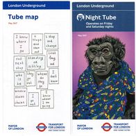 London Tube U-Bahn Sammelobjekt Taschenpläne Ausgabe hier 05/2017 + Night Tube 2