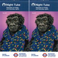 London Tube U-Bahn NEU Night Tube Taschenpläne Ausgabe hier 05/2017: 2 Stück NEU