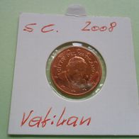 Vatikan 2008 5 Euro-Cent im Münzrähmchen * *