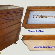 Ausstellungsvitrinen aus Massivholz verschließbar für Ausstellung & Repräsentation.