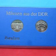 DDR, 1986 Potsdam 2 x 5 Mark Münzen aus der DDR im Etui