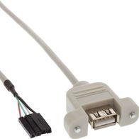 USB 2.0 Anschlusskabel, Einbaubuchse A an Pfostenanschluss,0,6m (33440F)