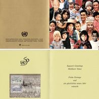 Vereinte Nationen (UNO) Wien - Jahresgrußkarte 1995 mit Mi. Nr. Block 6 o <