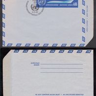Vereinte Nationen (UNO) Genf-Ganzsachen - Luftpostfaltbrief Mi. Nr. LF 1 o <