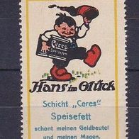 alte Reklamemarke - Schicht "Ceres" Speisefett - Hans im Glück (419)