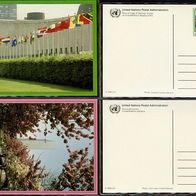 Vereinte Nationen (UNO) New York - Ganzsachen-Postkarten - Mi. Nr. P 10 + P 11 * * <
