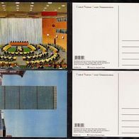 Vereinte Nationen (UNO) New York - Ganzsachen-Postkarten - Mi. Nr. P 24 + P 28 * * <