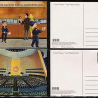 Vereinte Nationen (UNO) New York - Ganzsachen-Postkarten - Mi. Nr. P 25 + P 29 * * <