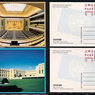 Vereinte Nationen (UNO) Genf-Ganzsachen - Postkarten - Mi. Nr. P 16 + P 18 * * <