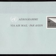 Vereinte Nationen (UNO) New York - Ganzsachen-Luftpostfaltbrief - Mi. Nr. LF 9 * * <