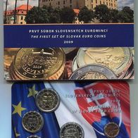 Slowakei KMS 2009 Stgl. 8 Münzen + Medaille im Original Folder
