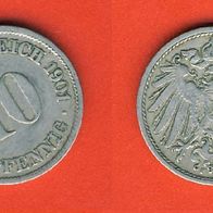 Kaiserreich 10 Pfennig 1901 F