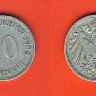 Kaiserreich 10 Pfennig 1908 D