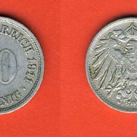 Kaiserreich 10 Pfennig 1911 F