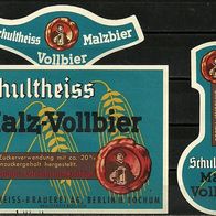 Bieretiketten MALZ Schultheiss-Brauerei AG Berlin u. Bochum Braustätte Bochum