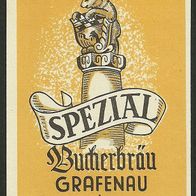 ALT ! Bieretikett "Spezial" Bucherbräu Grafenau Lkr. Freyung-Grafenau Niederbayern