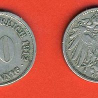 Kaiserreich 10 Pfennig 1912 F