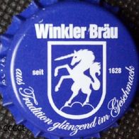 Winkler Bräu blau Brauerei Bier Kronkorken Lengenfeld Bayern mit Einhorn in unbenutzt