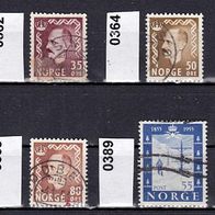 Norwegen Mi. Nr. 361 + 362 + 364 + 366 + 367 + 368 + 389 + 392 o <
