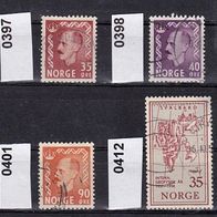 Norwegen Mi. Nr. 396 + 397 + 398 + 399 + 400 + 401 + 412 + 413 o <