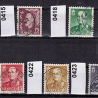 Norwegen Mi. Nr. 414 + 415 + 418 + 419 + 420 + 421 + 422 + 423 + 424 o <